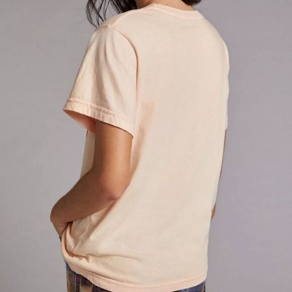 NWOT Anthropologie X Midnight Rider Huntington Beach Pink Retro Graphic Tee XS - Picture 3 of 9